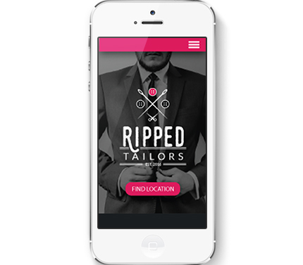 Mockup of a barbershop website on an iphone