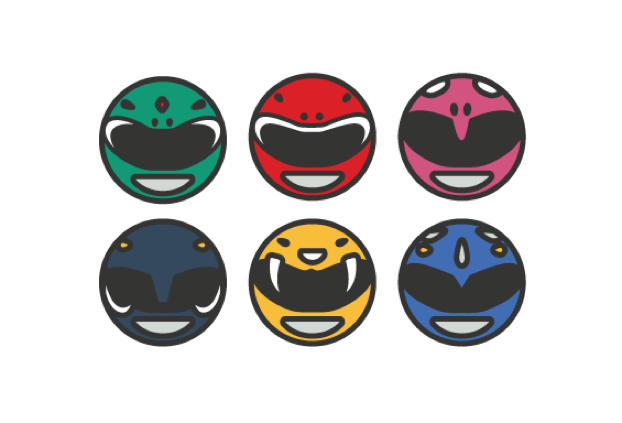 Minimalist Power Rangers icons