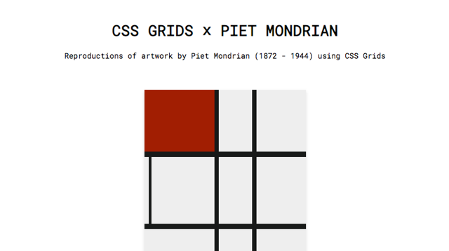 Reproduction of a Piet Mondrian painting using CSS Grids